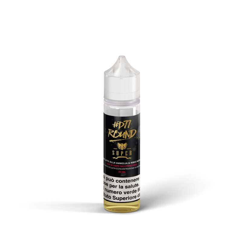 Dettaglio flacone Round – mix&vape 30ml Super Flavor, liquido morbido firmato Danielino77 MoarSvapo Fabriano