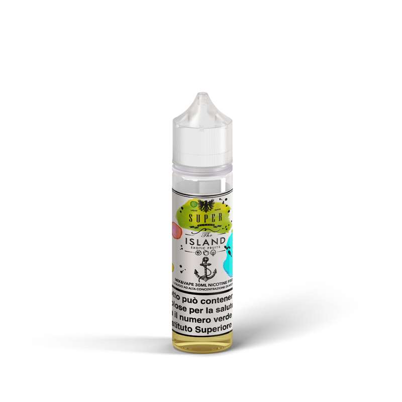 Dettaglio flacone The Island – mix&vape 30ml Seven Wonders, liquido fruttato esotico MoarSvapo Fabriano
