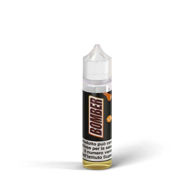Dettaglio flacone Bomber – mix&vape 30ml Vaporart, liquido dolce con noccioline e cioccolato MoarSvapo Fabriano