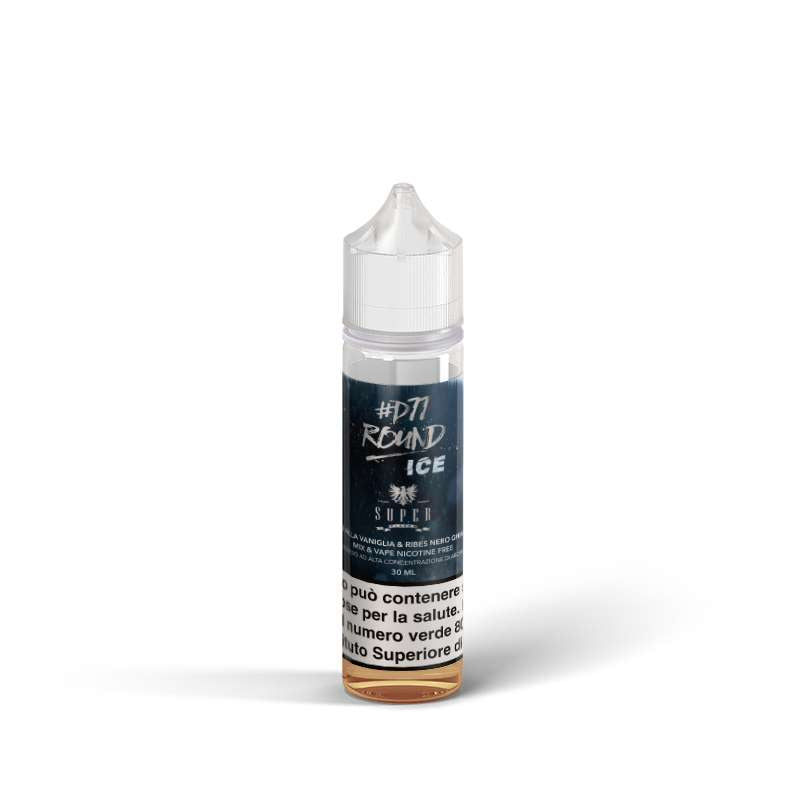 Dettaglio flacone Round Ice D77 – mix&vape 30ml Super Flavor, liquido fresco e cremoso MoarSvapo Fabriano