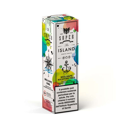 Confezione liquido The Island 30ml – aroma tropicale Seven Wonders, dettaglio scatola MoarSvapo Fabriano